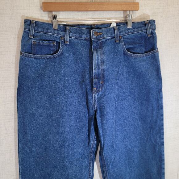 Kirkland Signature Jeans Mens 40x30 Dark Blue Relaxed Fit High Rise Denim NWT - Picture 2 of 10